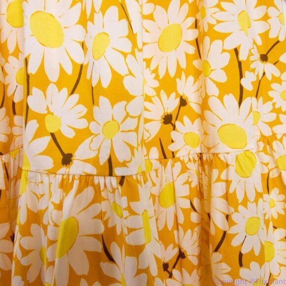 NWT kate spade Kate Daisy Vineyard Midi Cotton Dress, Yellow - Picture 7 of 16